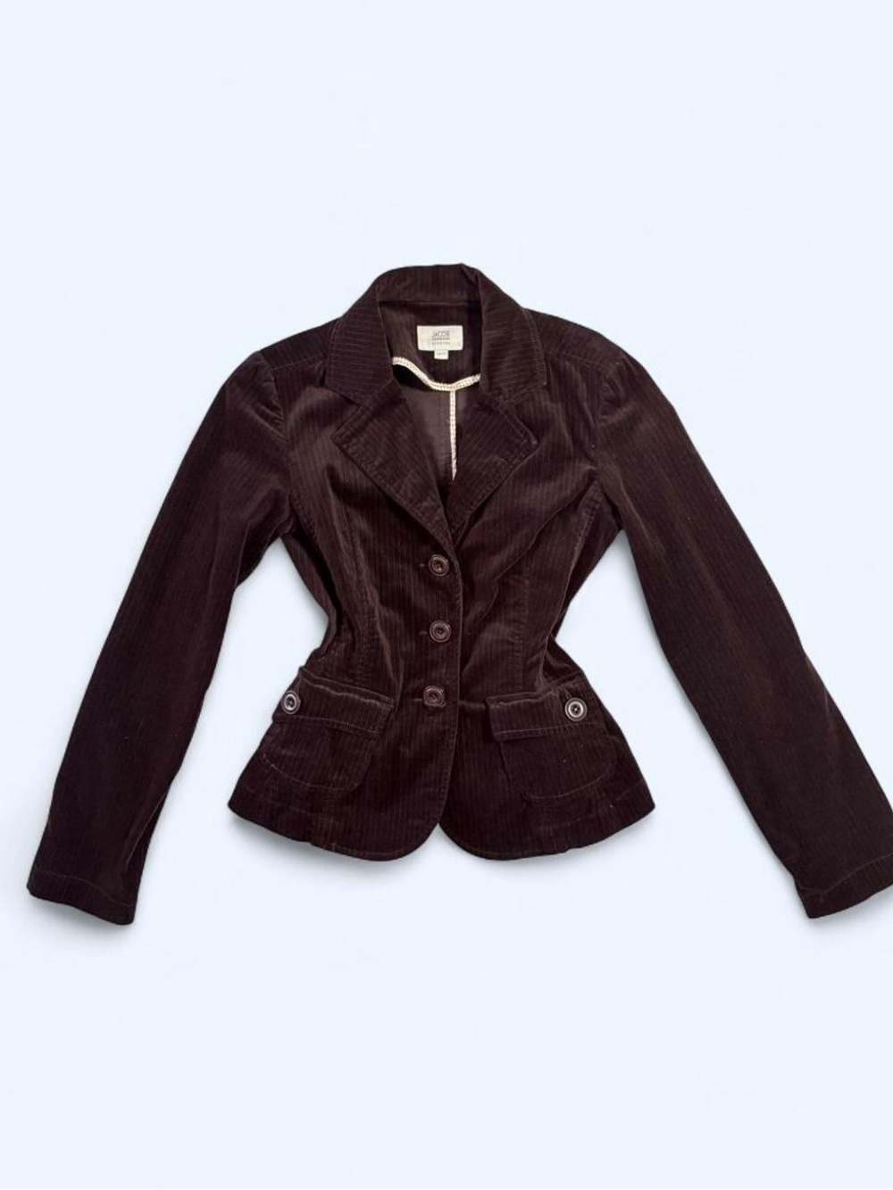 Velvet Tailored Jacket in Dark Brown - Women's Blazer